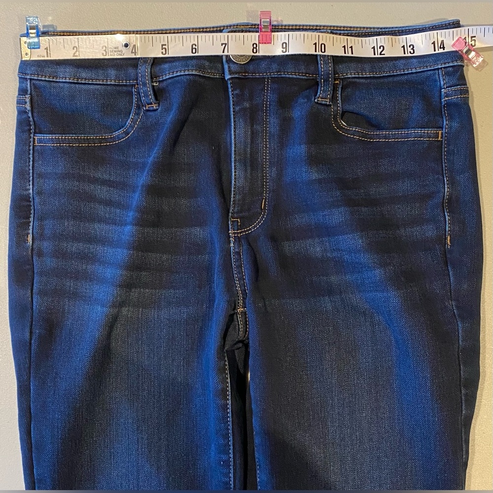 American Eagle Dark Wash Hi-Rise Stretch Jeggings, size 8L - Picture 7 of 7